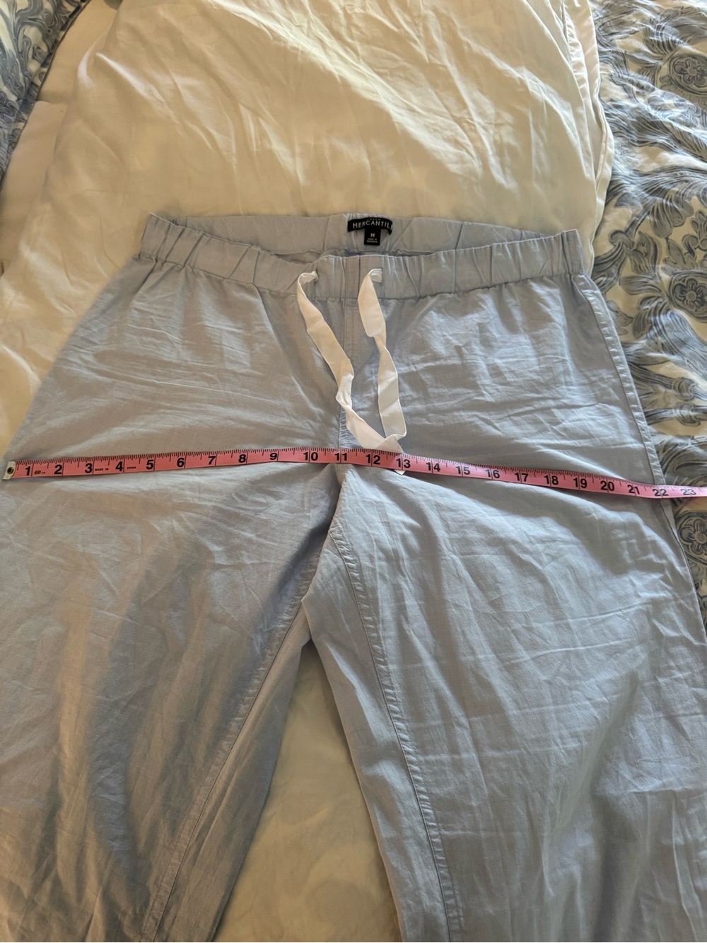 JCrew Light Blue with Navy Piping Menswear style shirt and pants pajamas - Picture 8 of 8